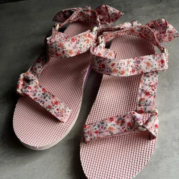 Time And Tru Cushion Sole Women’s Floral Strappy Slip On  Sandals Size 7 - Picture 12 of 15